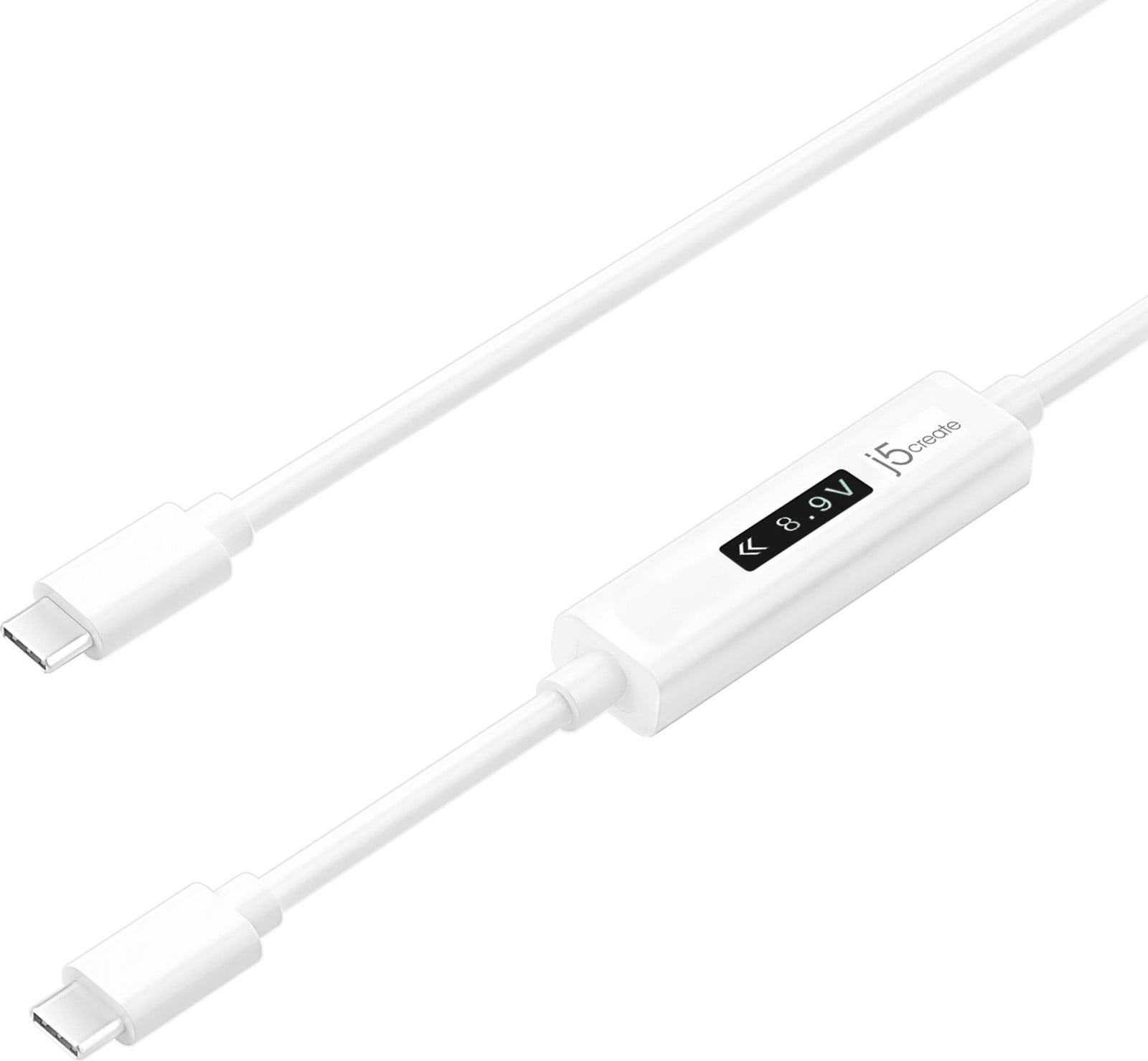 j5create JUCP14-N USB-C naar USB-C 2.0 kabel met OLED dynamische vermogensmeter