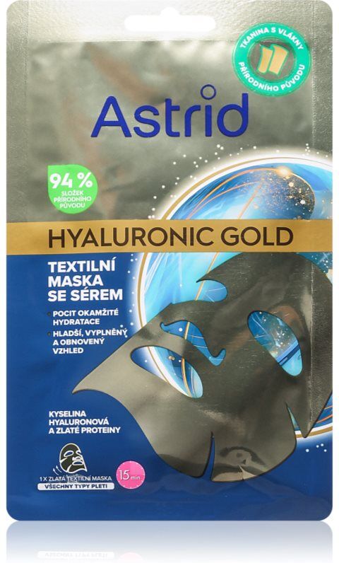 Astrid Hyaluronic Gold masque textile pour le raffermissement et le lissage immédiat du visage 1 pcs
