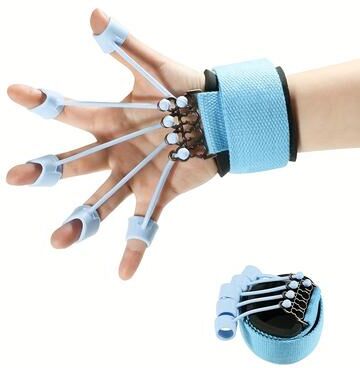 Multisell Products Hub Finger Extensor Exerciser Adjustable Resistance Hand Grip Strengthener, Silicone Hand Expander For Enhanced Strength blue