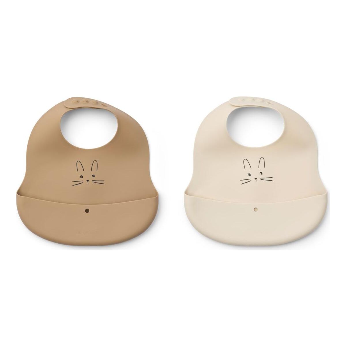 Liewood Ember Printed Bib 2-pack rabbit sandy / oat (2768) ONE SIZE LW20119-2768-ONE SIZE-CU