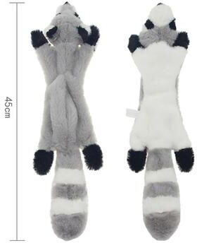 Pet Hub Playful Stuffing Free Dog Toy: Squeaky, Durable, And Fun! Raccoon