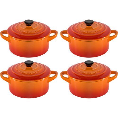 4x1 Le Creuset Mini Braeterset m.Deckel 10x5cm ofenrot