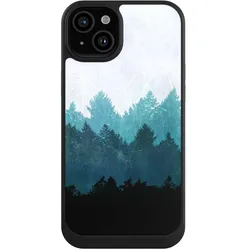 Nivocase Hülle für Apple iPhone 15 Plus Handyhülle NIVOcore Case Schwarz Abstrakt Baum Wald (Apple iPhone 15 Plus), Smartphone Hülle, Schwarz