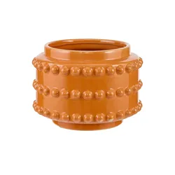 Übertopf   ¦ orange ¦ Keramik ¦ Maße (cm): H: 13  Ø: 17.0