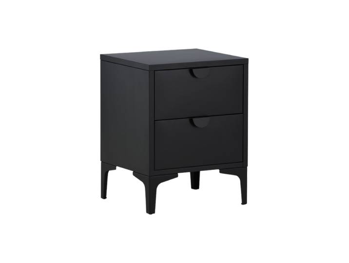 Design Beistell- und Nachttisch „Piring“ aus Metall Schwarz VE DESIGN