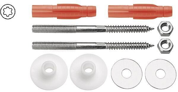 ASW Waschtisch-Befestigung 471475 M10 x 140 mm, ohne Kappen, ToxTri Dübel