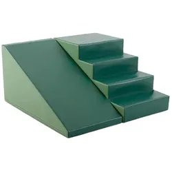 Iglu SET 1X Mega Fun Slider - Grün - Bunte Schaumstoff-Rutsche mit Treppe für Kinder
