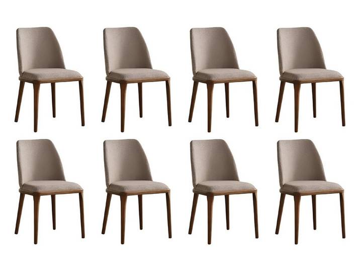 JVmoebel Esszimmerstuhl Hellgraue Designer-Stühle aus robustem Material (8 St)