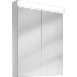 Schneider LOW Line LED-Spiegelschrank, 2 Türen 30/30cm, 595x120x756, Beleuchtung oben, 4000K, 151.261.01.02, Ausführung: CH-Norm/Korpus weiß/4000K