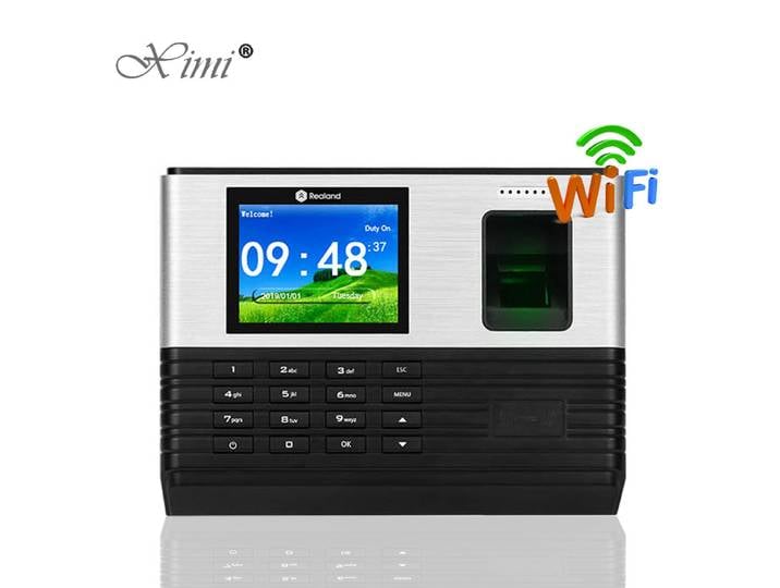 Horloge pointeuse biométrique à empreintes digitales Wifi RFID 2,8 pouces TCP/IP USB pour bureau, système de pointage Realand avec logiciel gratuit