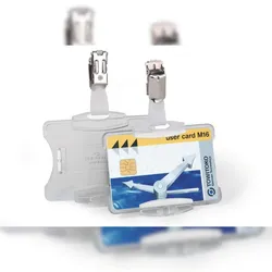 Durable Ausweiskartenhalter 54x87 tr mit Clip Einzelverpackung