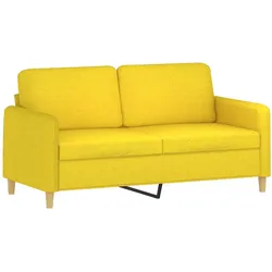 vidaXL 2-Sitzer-Sofa Hellgelb 140 cm Stoff