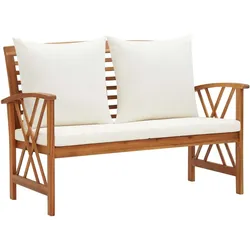 vidaXL Gartenbank mit Kissen 119 cm Massivholz Akazie