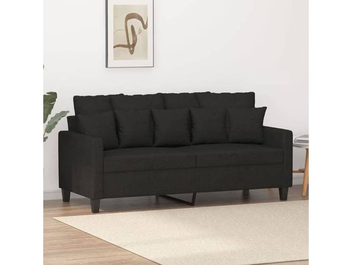SALE 2025 Canapé fixe - Canapé à 2 places Noir 140 cm Tissu - 158x77x80 cm 24 Kg 6406