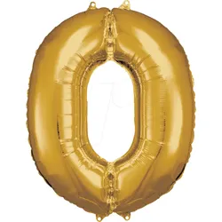 AMSC BALLON 0 GO - AMSCAN Folienballon Zahl 0 gold