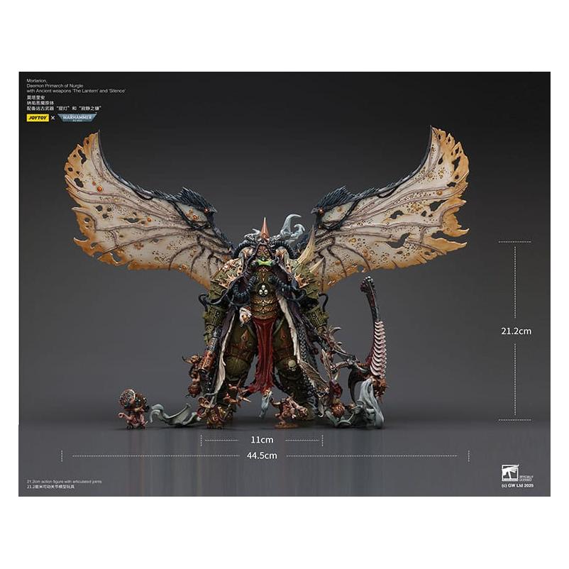 Joy Toy Warhammer 40k figurine 1/18 Mortarion Daemon Primarch of Nurgle with Ancient weapons The Lantern and (JT02564)