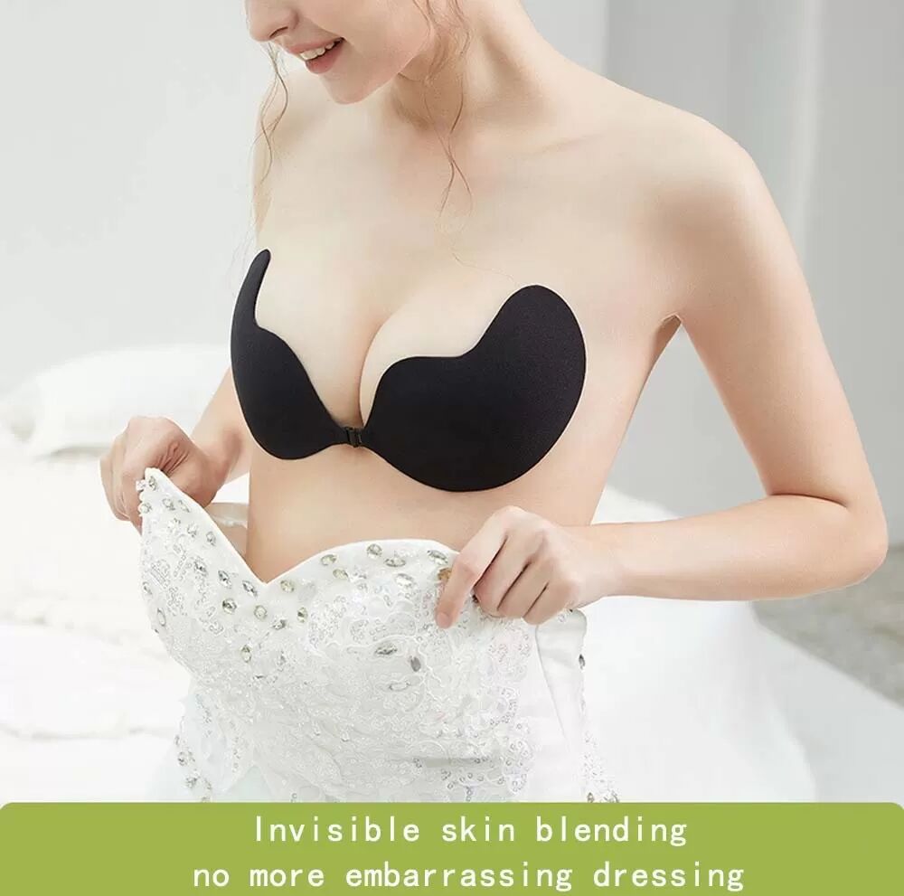 INF Atmungsaktive Silikon Mango BH-Pads: Unsichtbare, selbstklebende Brustwarzenabdeckung für Sommerkleider C