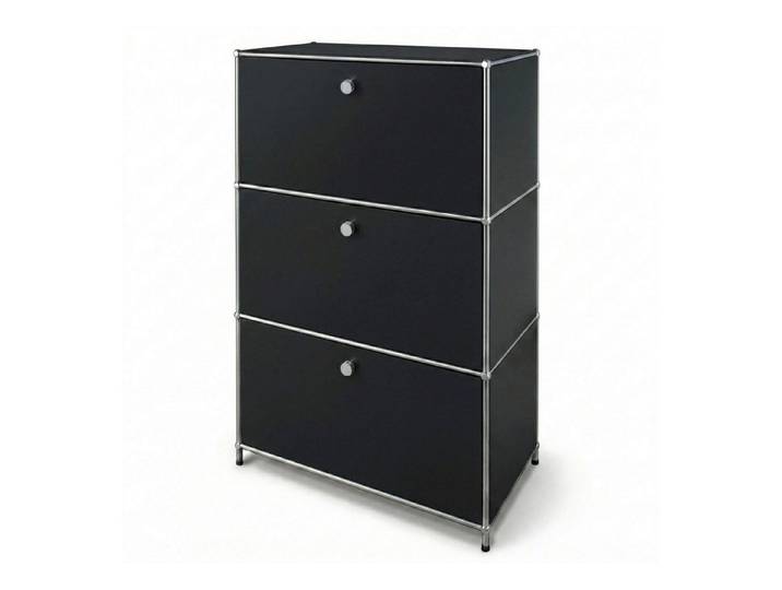Floordirekt Sideboard Concept Epure MK-129 Metallschrank, 3 verschließbare Fächer, 3 verschließbare Fächer, B75×T40×H120 cm