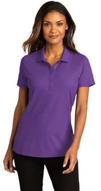 Port Authority LK810 Women's SuperPro React Polo Shirt in Purple size 4XL   Polyester Blend