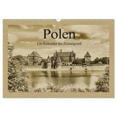 Polen – Ein Kalender im Zeitungsstil (Wandkalender 2027 DIN A3 quer), CALVENDO Monatskalender