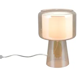 Tischleuchte Beistelllampe Leselampe Glas amberfarbig bräunlich Schnurschalter H 29 cm