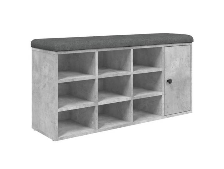 Bonne qualité - Coffre banquette - BONNIE - Banc à chaussures gris béton 102x32x50cm - Bois d'ingénierie - pour Salon Chambre