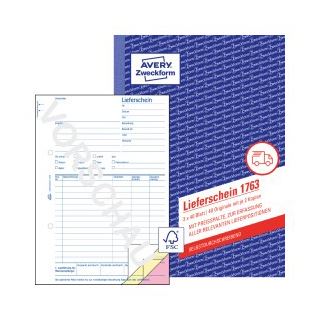 AVERY Zweckform Lieferschein mit Preisspalte Formularbuch 1763