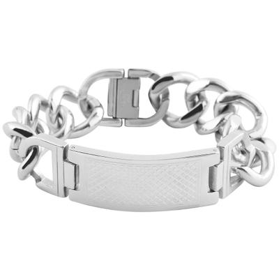 Armband ADELIA´S "Armband – Panzerarmband aus Edelstahl 25 cm", silber, Armbänder, Herren, 2,5cm, Edelstahl, Armband, Ein stilvolles Geschenk für besondere Momente