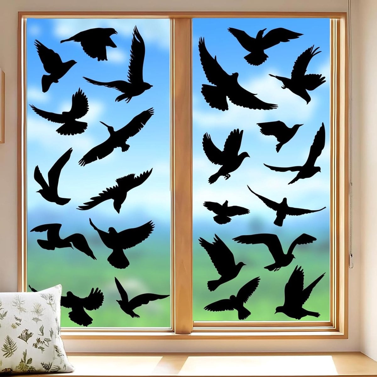 37 stuks Zwarte Statische Raamstickers Vogels voor Vogelbescherming op Vensterglas en Deuren