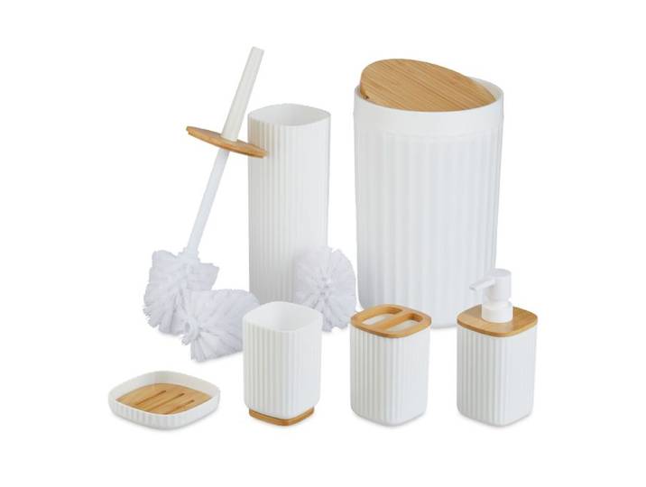 Relaxdays Badkamer set 6-delig bamboe
