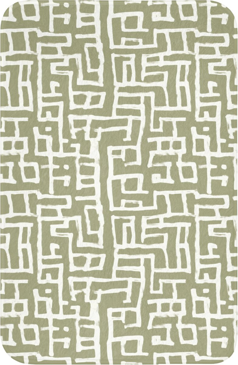 Groene antislip toiletmat met grafisch patroon, 40 x 60 cm