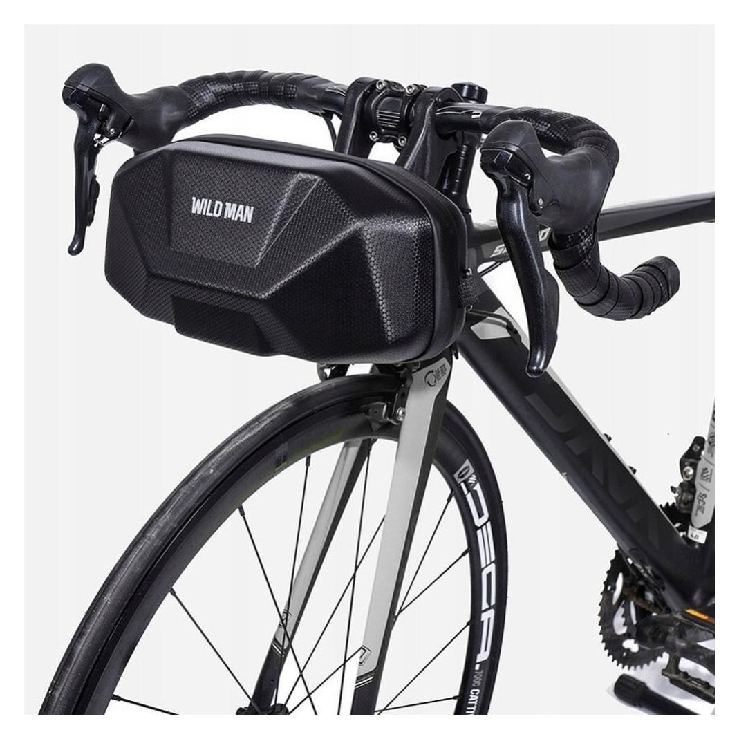 Wildman Bicycle accessory traveling bag for bike handlebars with zipper 3,5L X9 black (3.50 l, Gepäckträgertasche) (59962555)