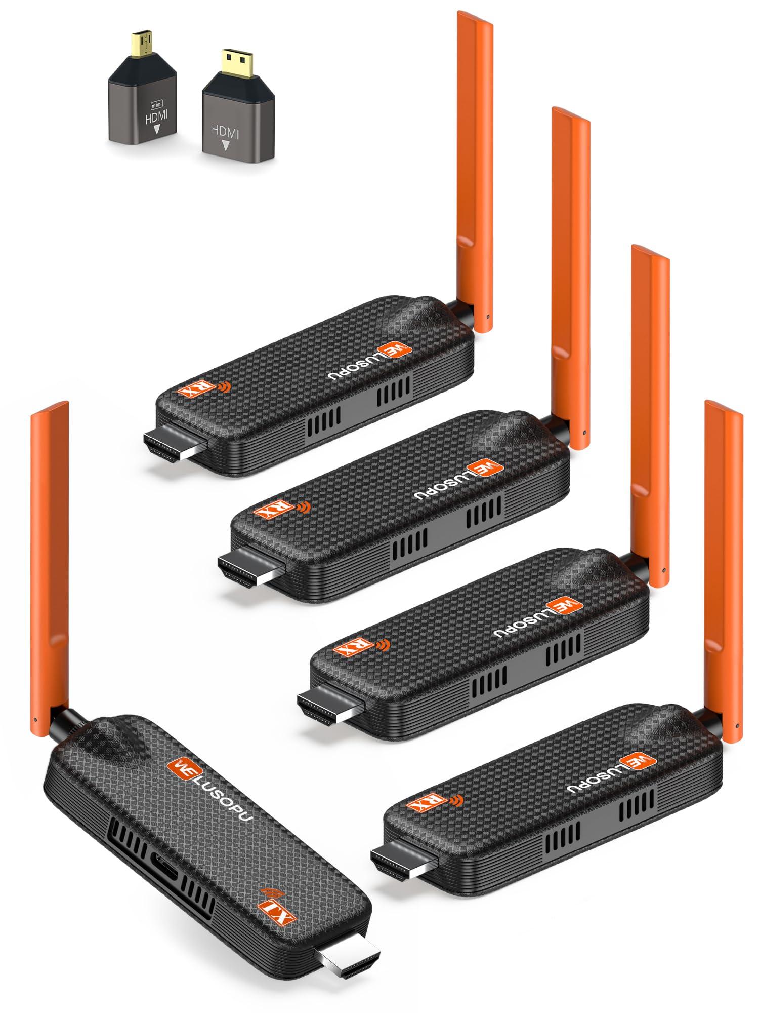 HDMI-Funksender HDMI-Wireless-Set - 4K-Eingang, 1080p-Ausgang - Bis zu 6 Bildschirme - Bis 50 m Reichweite bei freier Sicht