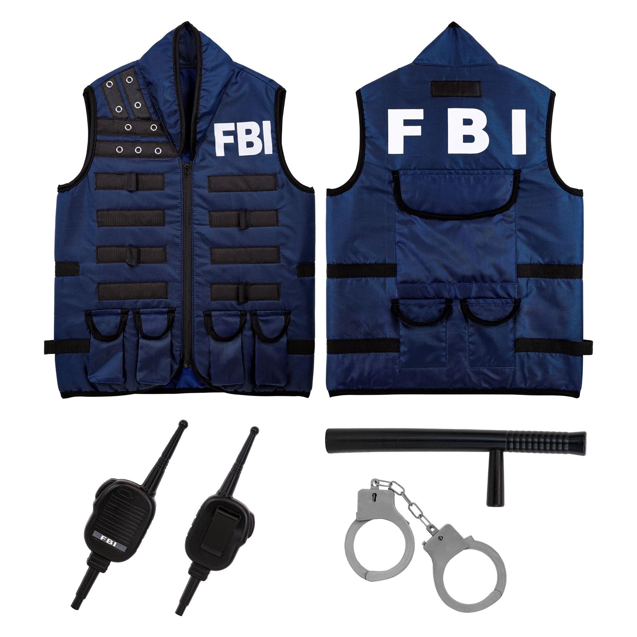 Widmann Fbi Taktische Einsatzweste Mit Handschellen, Schlagstock Und Funkgerät (128) (4176)