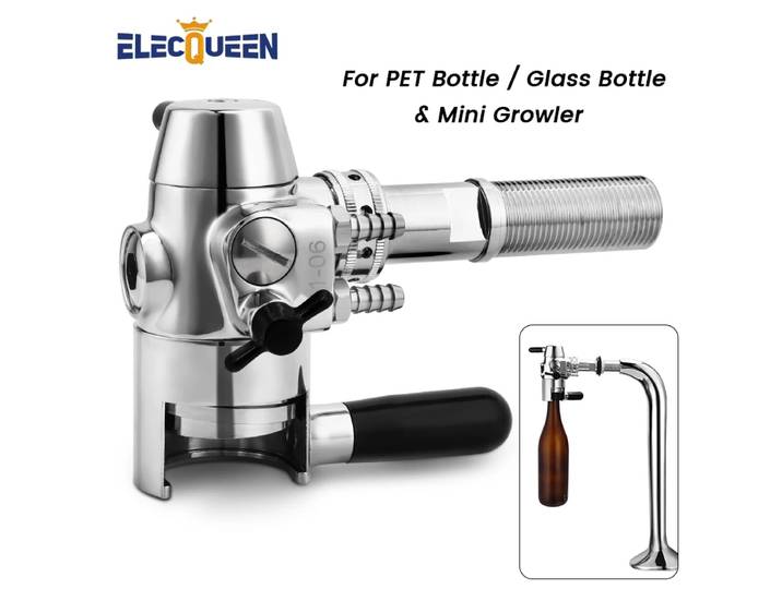 Anti-mousse de robinet de bière d'acier inoxydable, remplisseur professionnel de bouteille de brassage à domicile pour la bouteille d'animal familier et la bouteille en verre
