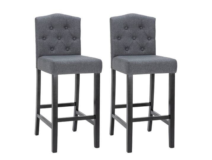 Barhocker WADE 2er Set anthrazit/schwarz