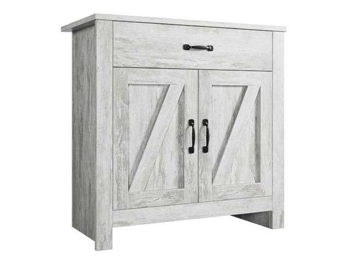 Großzügiges Sideboard für Esszimmer – Modernes Design mit Schubladen und Türen – Verstellbare Regale, viel Stauraum – Freistehender Buffetschrank für Küche, Wohnzimmer oder Esszimmer, Farbe: Grau