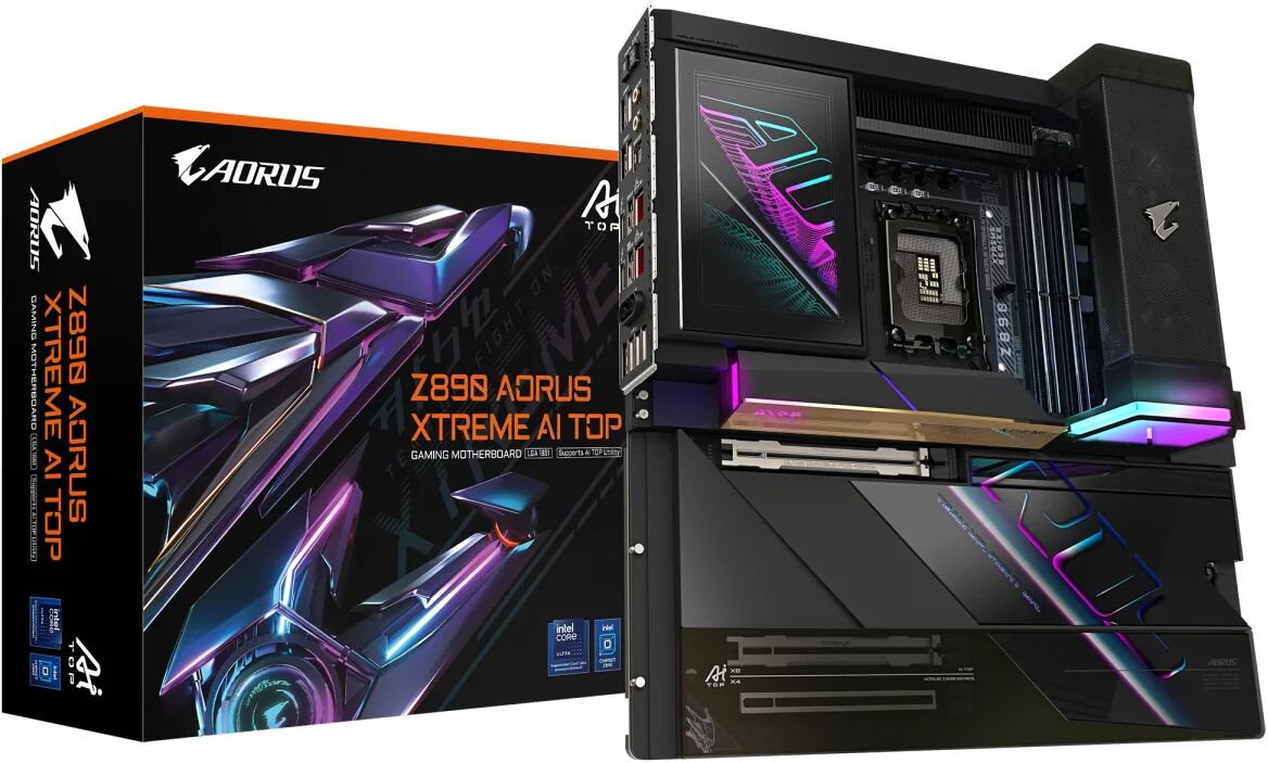 Gigabyte Z890 AORUS XTREME AI TOP Scheda Madre - Supporta CPU Intel Core Ultra (Serie 2), VRM a 22+1+2 fasi, fino 9500MHz DDR5 (OC), PCIe 5.0 M.2, Wi-Fi 7, Thunderbolt 5 [Z890 A TOP]