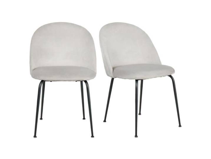 Lot de 2 chaises velours gris