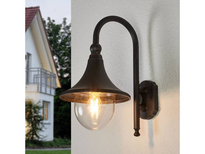 Daphne Außenwandleuchte Antique Black - Lindby - Balkon - Antik - Aluminium - Einflammig