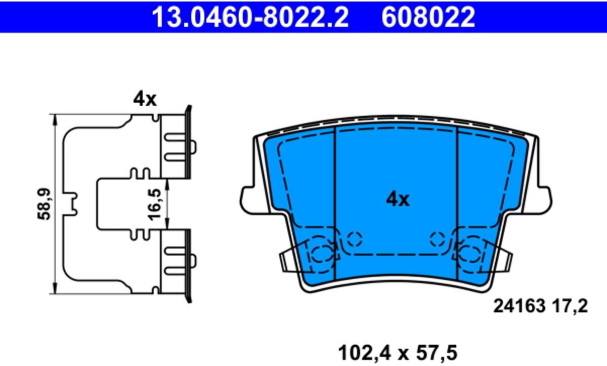 Bremsbelagsatz ATE 13.0460-8022.2