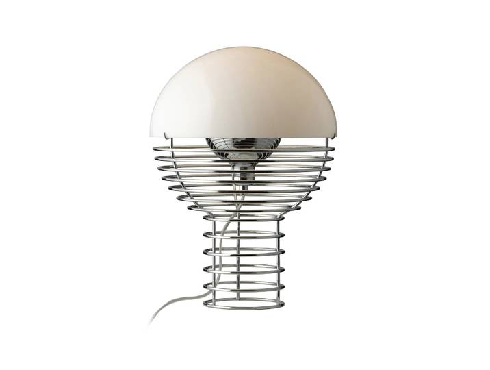 Verpan Wire Tischleuchte Ø30cm Chrome-white