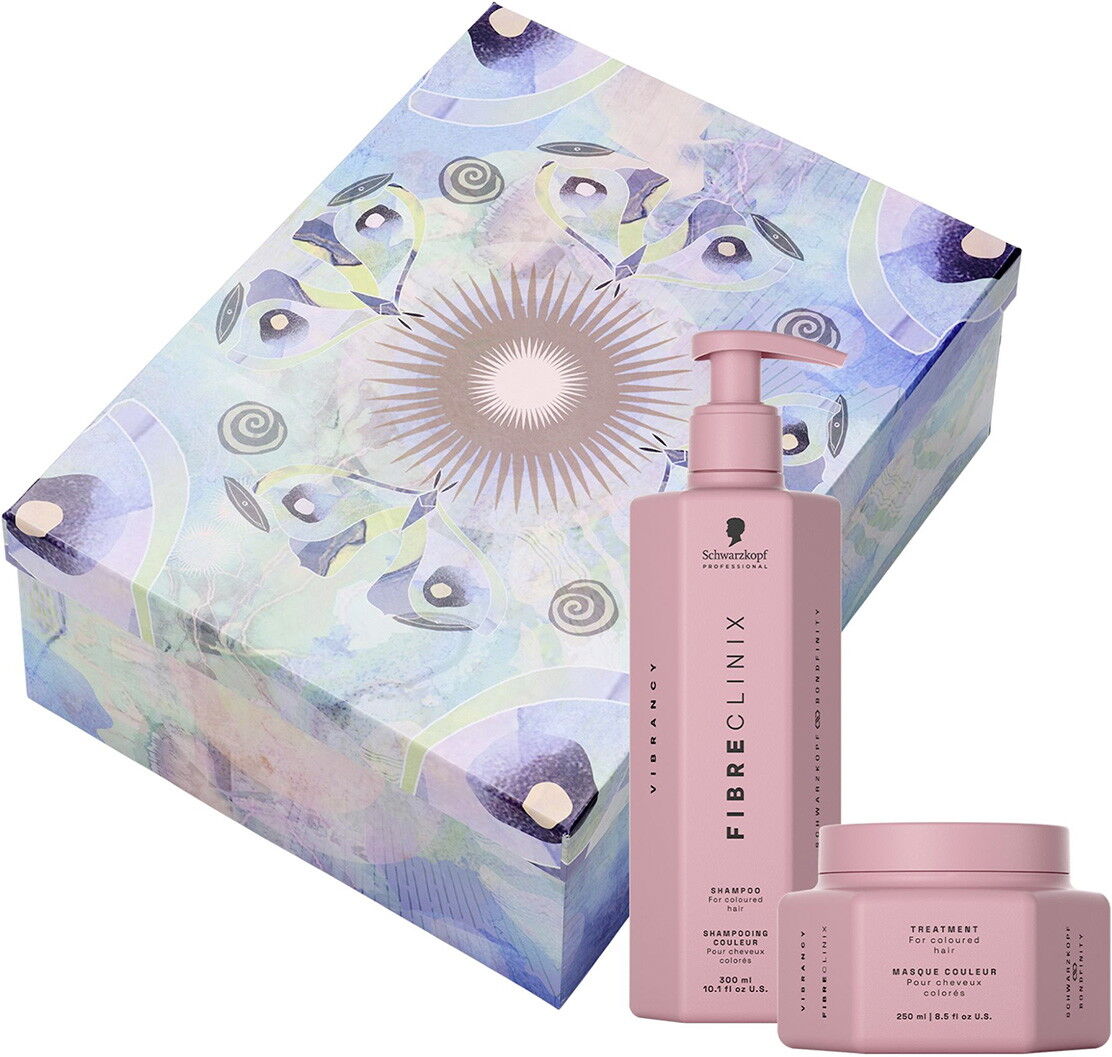 550ml Schwarzkopf Professional FIBRE CLINIX Vibrancy Geschenkbox (Shampoo 300ml + Treatment 250ml)