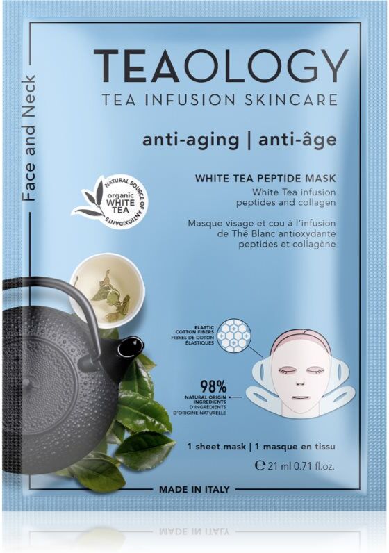 Teaology White Tea Peptide Mask intense tightening and brightening sheet mask 21 ml