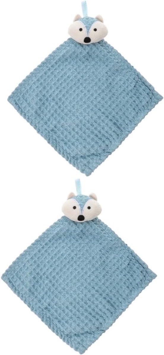 Blauwe handdoek voor keuken of badkamer, 25 x 25 cm