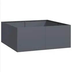 Helloshop26 - Moderner quadratischer Pflanzkübel für Garten oder Balkon 100 x 100 x 40 cm anthrazitfarbener Stahl