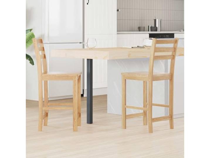 UYPTERF Esszimmerstühle 2 STK Massives Gummiholz Natur Für Innenbereich, minimalistischer Stil, ergonomische Rückenlehne, einfache Montage, feuchtes Tuch zur Pflege