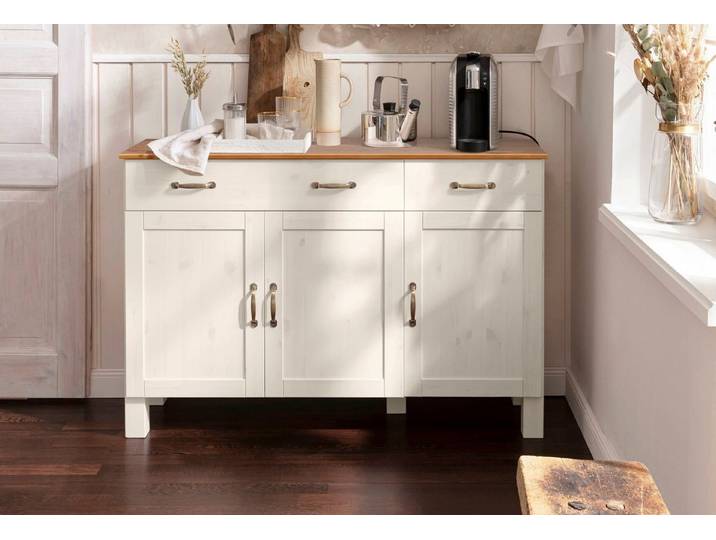 Home affaire Sideboard Alby, Breite 125 cm, 3 Türen, 2 Schubkästen