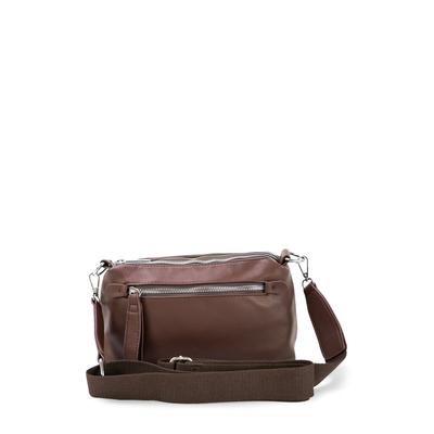Schultertasche HARPA "BRIAR", Damen, Gr. B/H/T: 27cm x 16cm x 27cm, braun (kastanie), Baumwolle, unifarben, Taschen Schultertasche, mit vielen Fächern