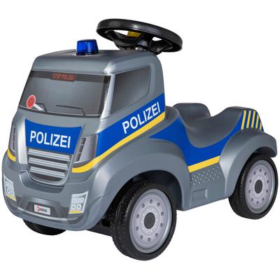 Rutscherauto FERBEDO "Ferbedo Truck", silber (polizei), Rutschautos, KinderB:30cm H:59cm T:44cm, Kunststoff, incl. Ferbedo MiniFlash (Blaulicht mit Sirene), B:30cm H:59cm T:44cm